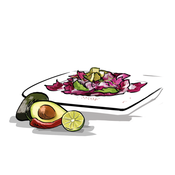 Salat mit geröstetem Chili-Buttermilch-Dressing und Avocado