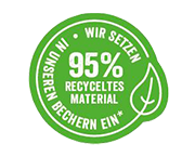 95% Recyceltes Material