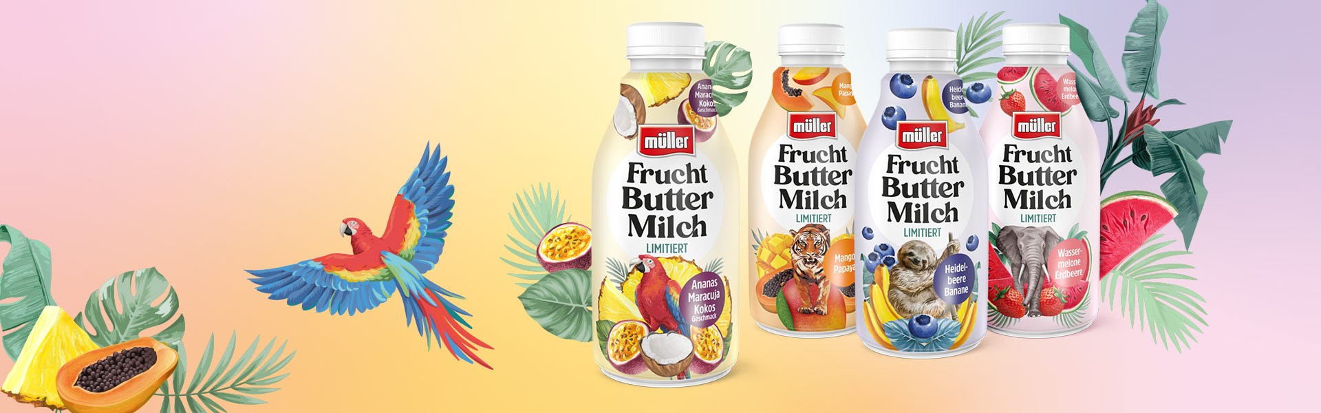 Müller Frucht Buttermilch Limitiert: „Jungle Fever“ im Kühlregal
