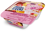 Joghurt mit der Ecke Limitiert Knusperschweinchen & -blumen mit Erdbeerjoghurt