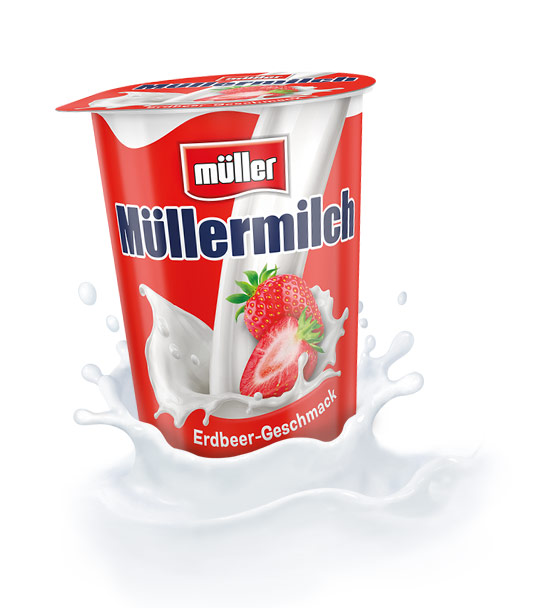Müllermilch Original im Becher Erbeer-Geschmack