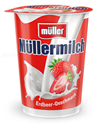 Müllermilch Original im Becher Erdbeere