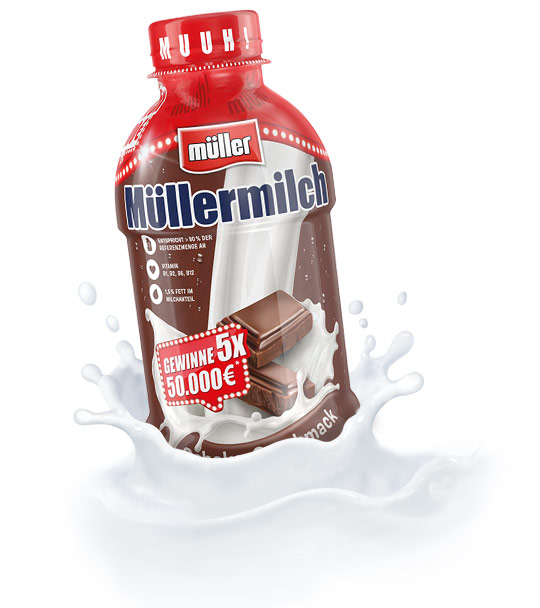 Müllermilch Original in der Flasche Schoko-Geschmack