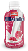 Müllermilch Original in der Flasche Himbeer-Geschmack