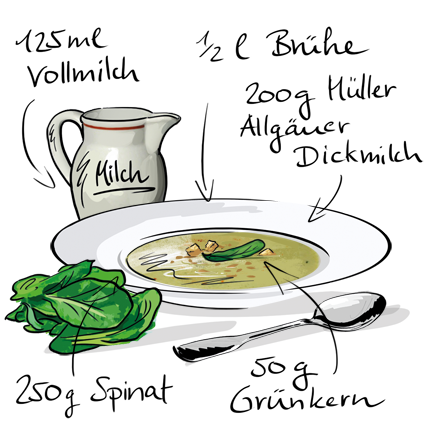 Grünkern-Spinat-Suppe